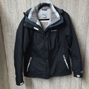 Columbia Black Interchange Omni Tech Jacket with Gray Accents Womens Size XL